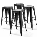 Lot de 4 tabourets indus NOIR