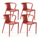 Lot de 4 fauteuils en plastique