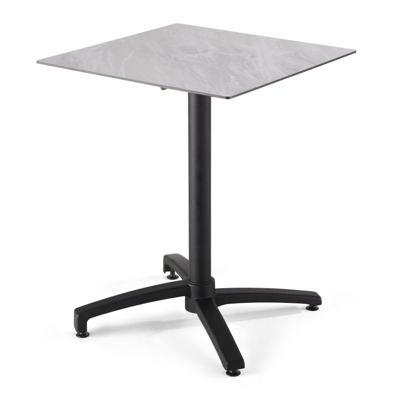 Table Ecofix plateau surmoulé pied alu 70x70 cm