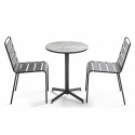 Ensemble table de jardin ronde + 2 chaises en métal