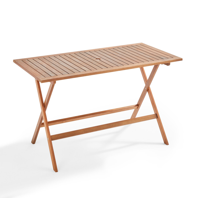 Table rectangulaire pliante 140 x 70cm bois d'eucalyptus