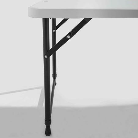 Table pliable en 2 (valise) ajustable rectangulaire (blanc) 122cm / 4  personnes - Table pliante - Table pliante polyéthylène