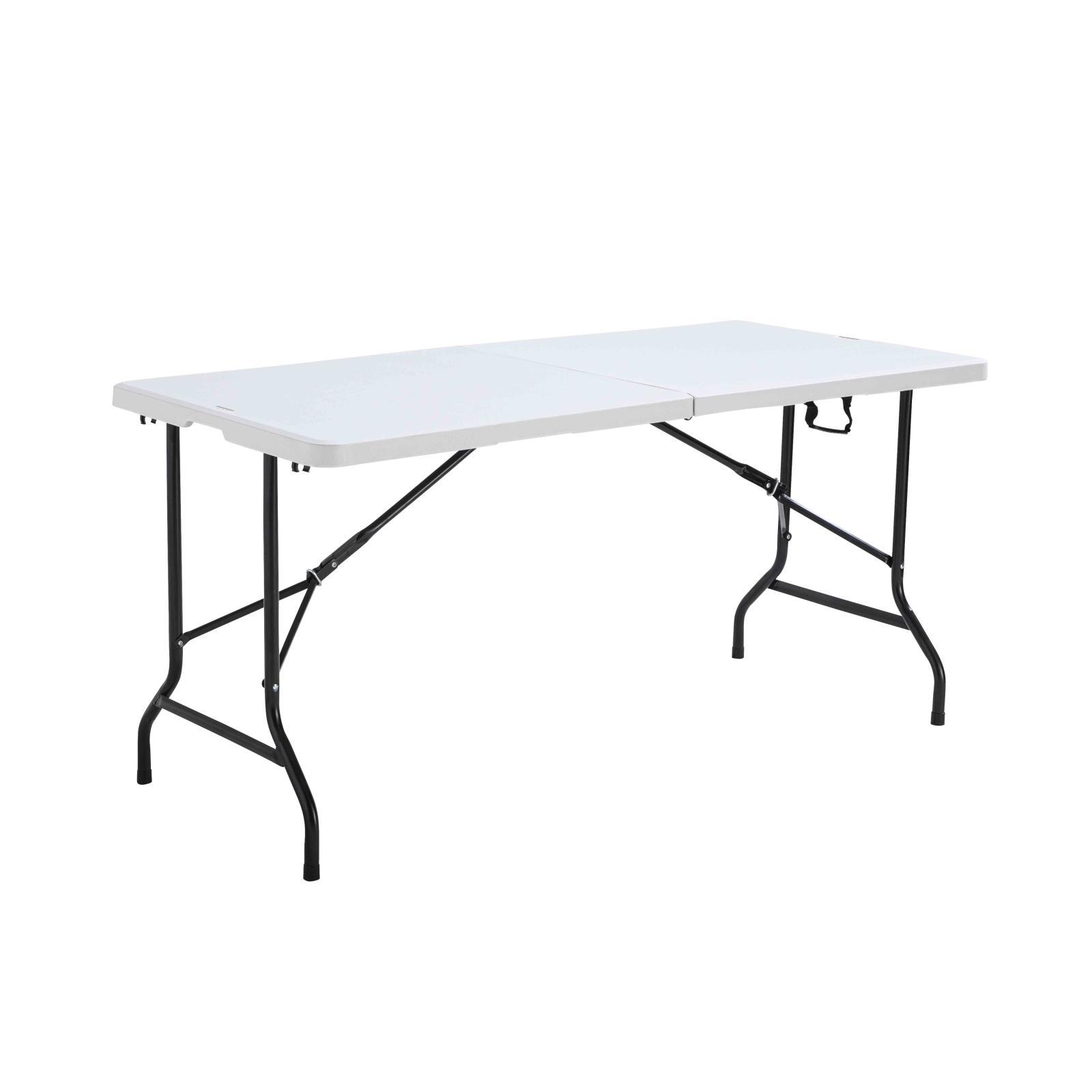 Table de réception pliante 6 personnes - 150 cm - Structure acier et  plateau en polyéthylène PEHD - Blanc - Cdiscount Jardin