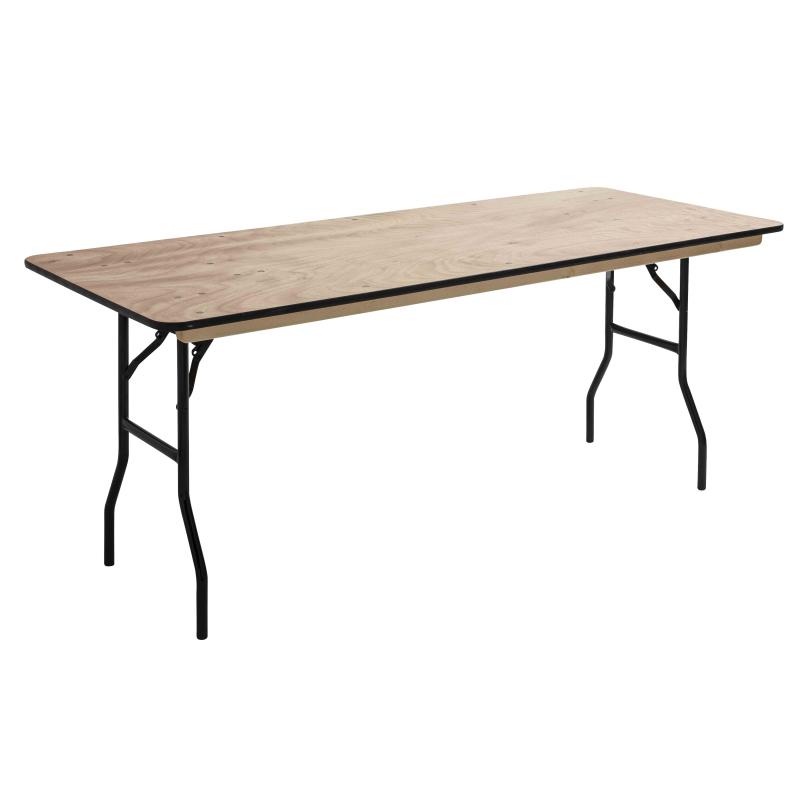 Table 8 places en bois avec pieds rabattables en acier