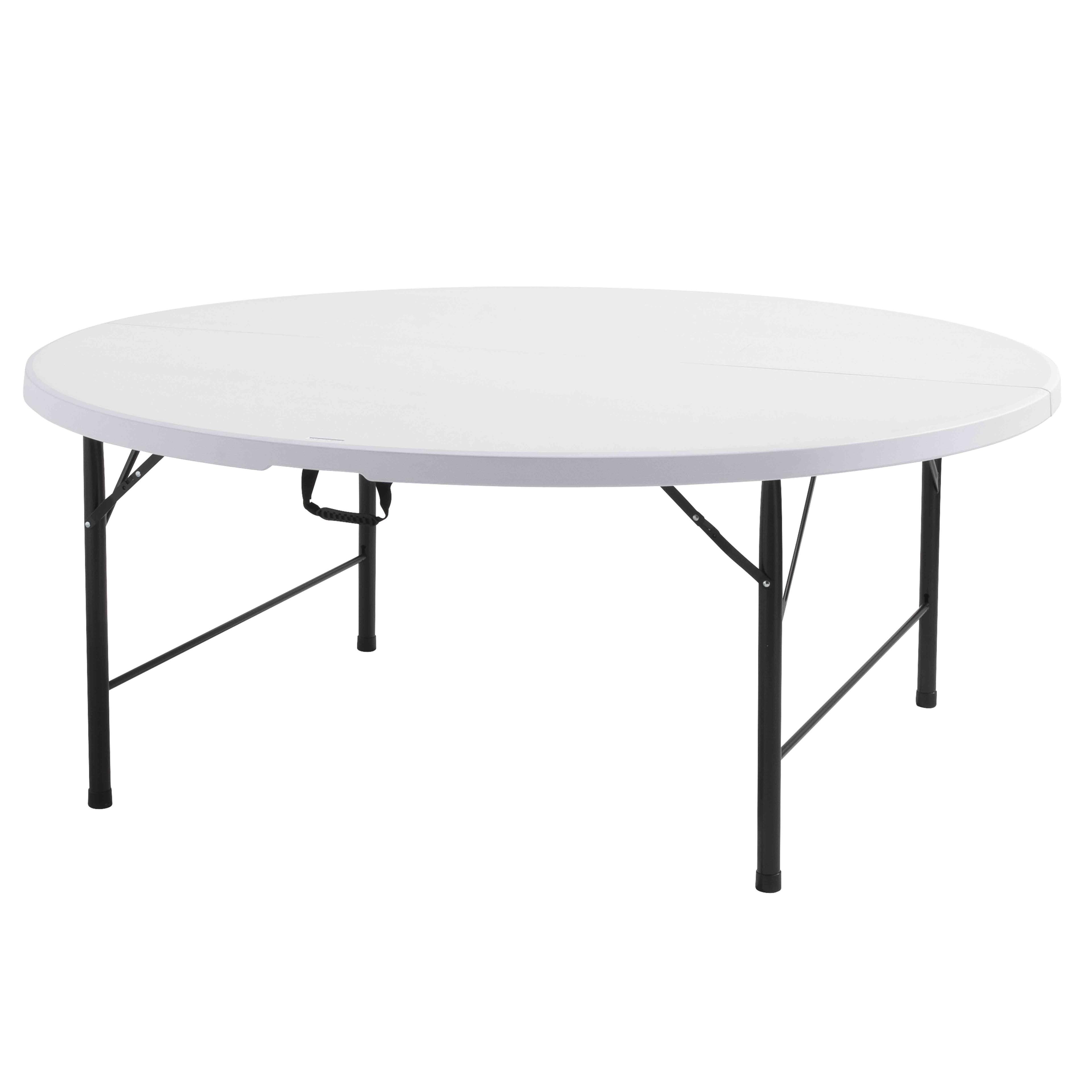 Petite table ronde blanche pour 4 personnes, petite table ronde pliante 