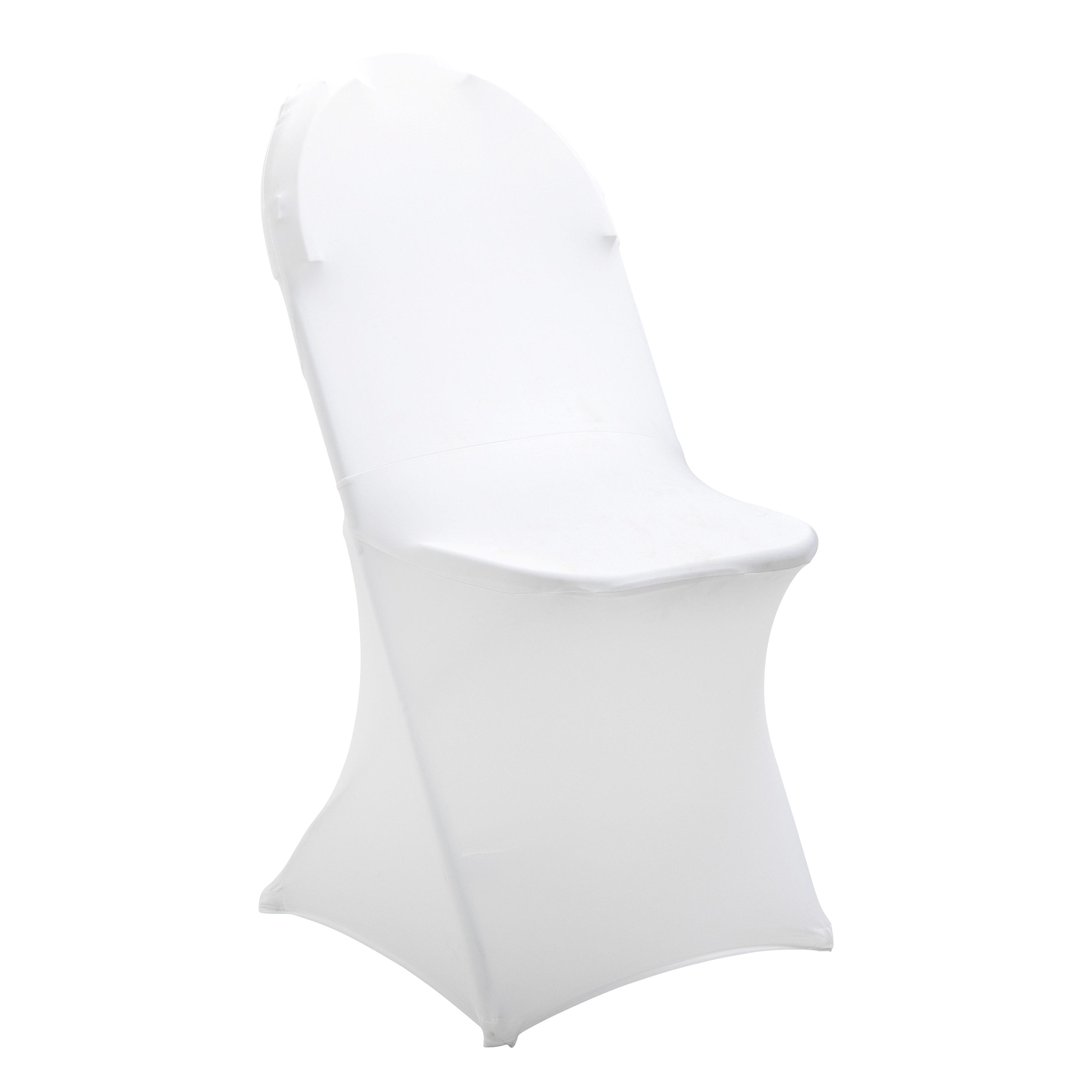 Housse blanche de chaise pliante élasthanne et polyester