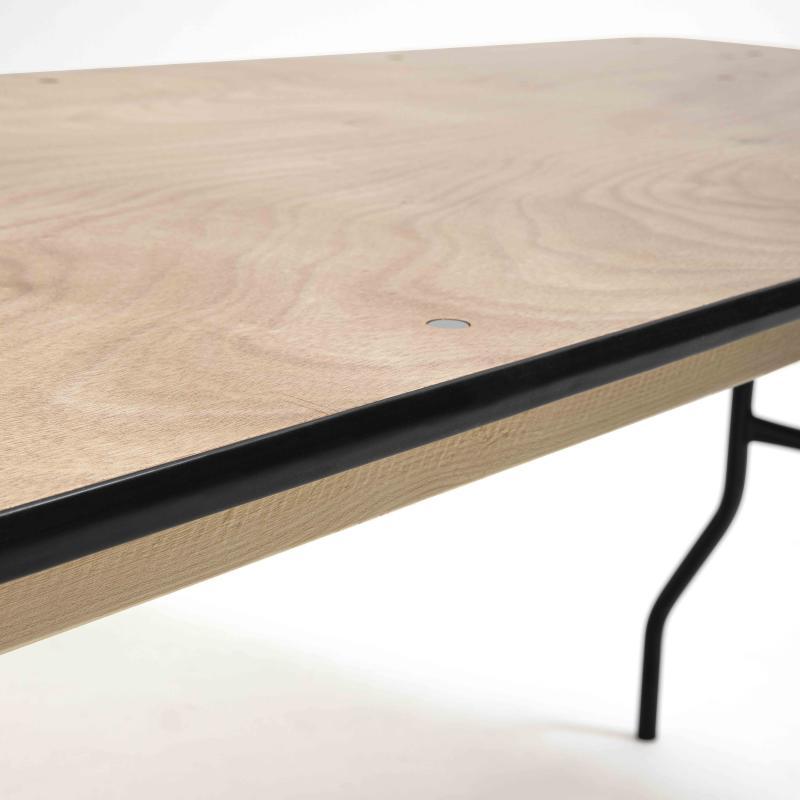 Table Pliante 180x80cm, Plateau hêtre, 4 coloris