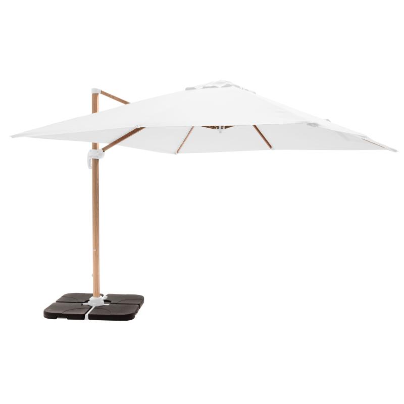 Ensemble parasol déporté inclinable (3 x 3m) 250g/m² + 4 dalles à lester remplissables