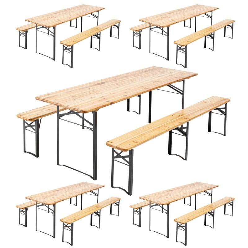 Table et bancs pliable en bois