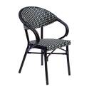 Chaise de bistrot parisien en aluminium et rotin synthétique