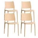 Lot de 4 chaises de terrasse en plastique