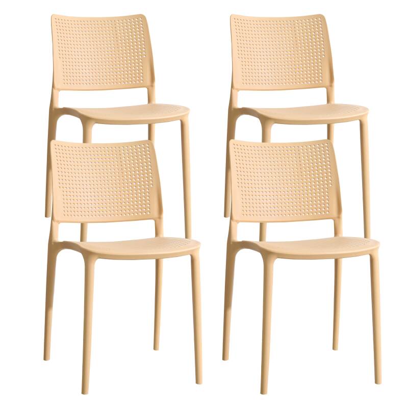 Lot de 4 chaises de terrasse en plastique