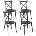 Lot de 4 chaises de terrasse en plastique