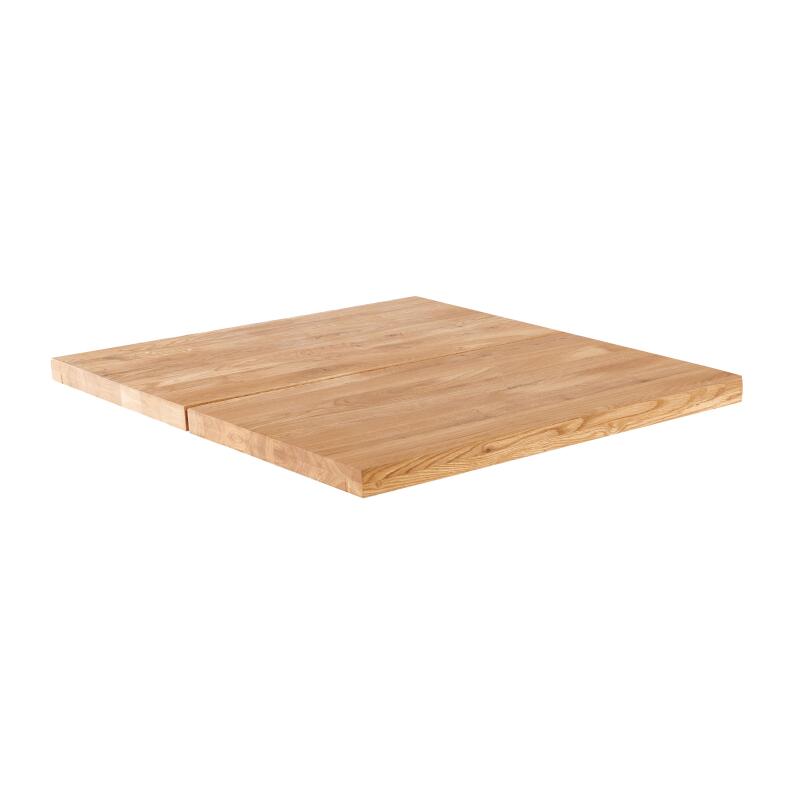 Plateau de table carré avec bords droits 60 x 60 cm en chêne