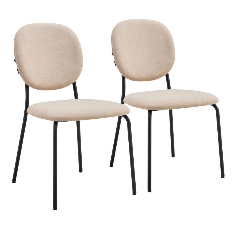 Lot de 2 chaises en acier et tissu