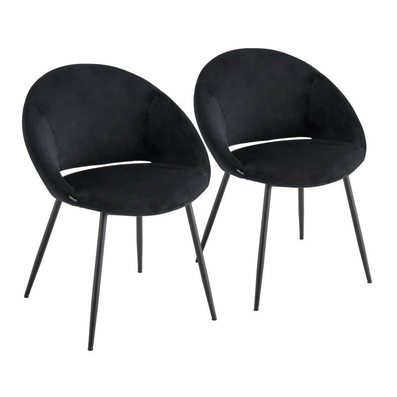 Lot de 2 chaises en acier et velours