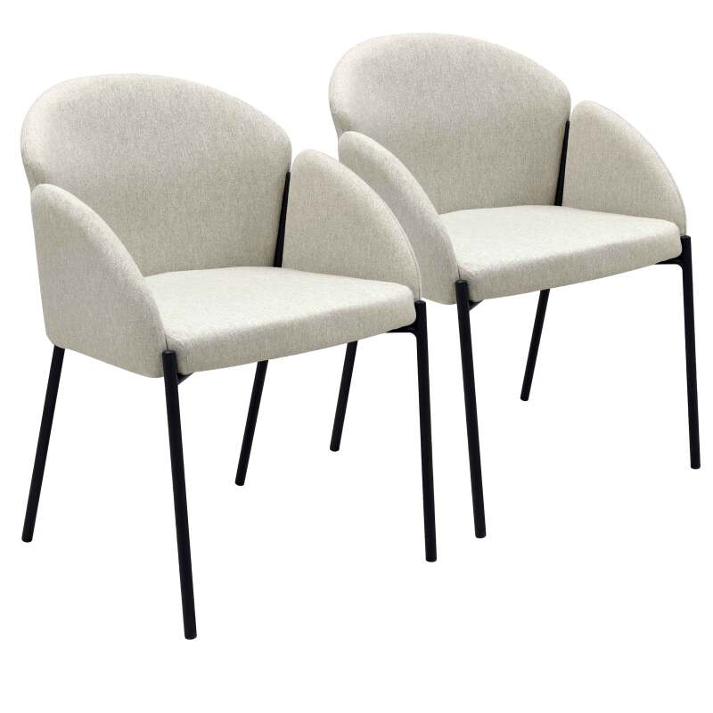 Lot de 2 chaises en acier et tissu