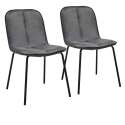 Lot de 2 chaises en métal et textile enduit