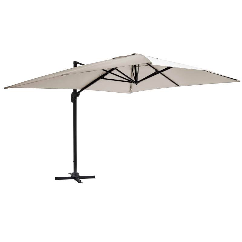 Parasol déporté rectangulaire rotatif 360° professionnel (4x3m) - 240g/m²