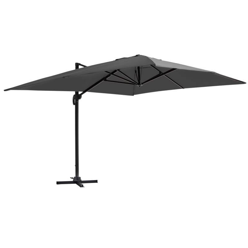 Parasol déporté rectangulaire rotatif 360° professionnel (4x3m) - 240g/m²