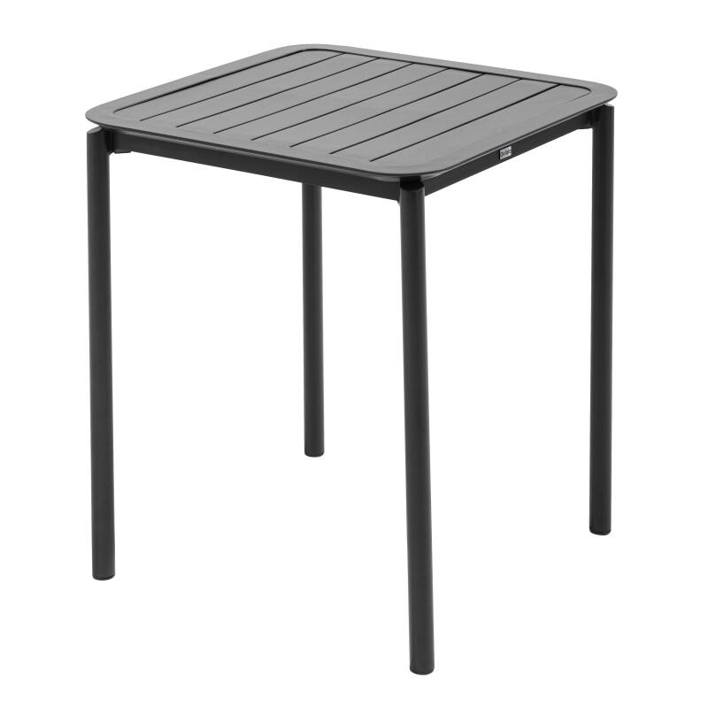 Table de terrasse carrée empilable 70 x 70 cm en aluminium