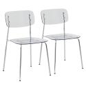 Lot de 2 chaises transparentes en acier et PET