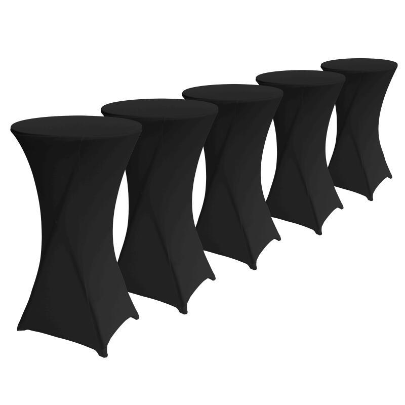 Lot de 5 housses noires pour mange debout 11 x 60 cm