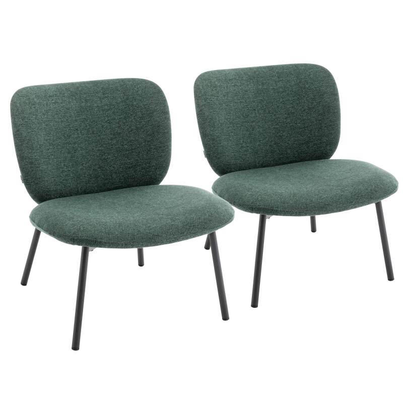 Lot de 2 fauteuils en acier et tissu