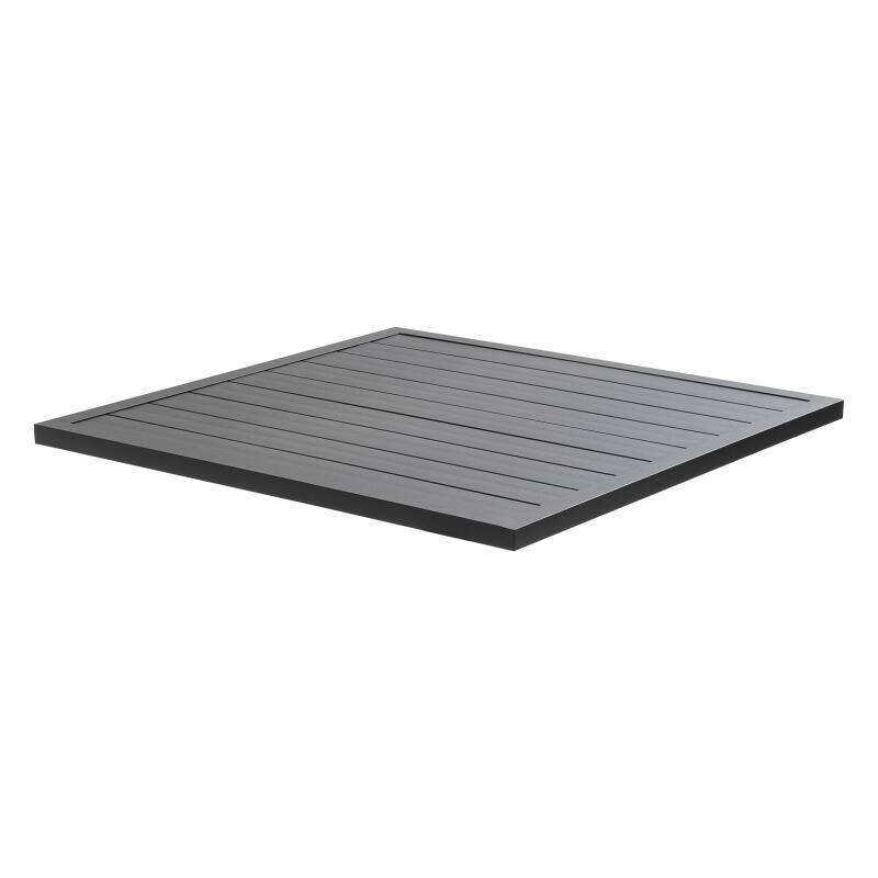 Plateau de table carré en aluminium noir 60x60 cm pour pied Klipo