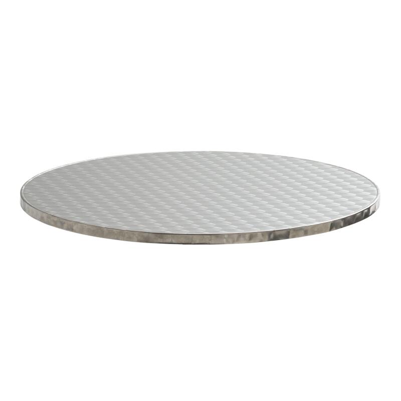 Plateau rond en bois et en inox Ø60 cm