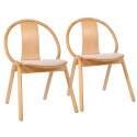 Lot de 2 chaises en bois d'orme et assise en tissu