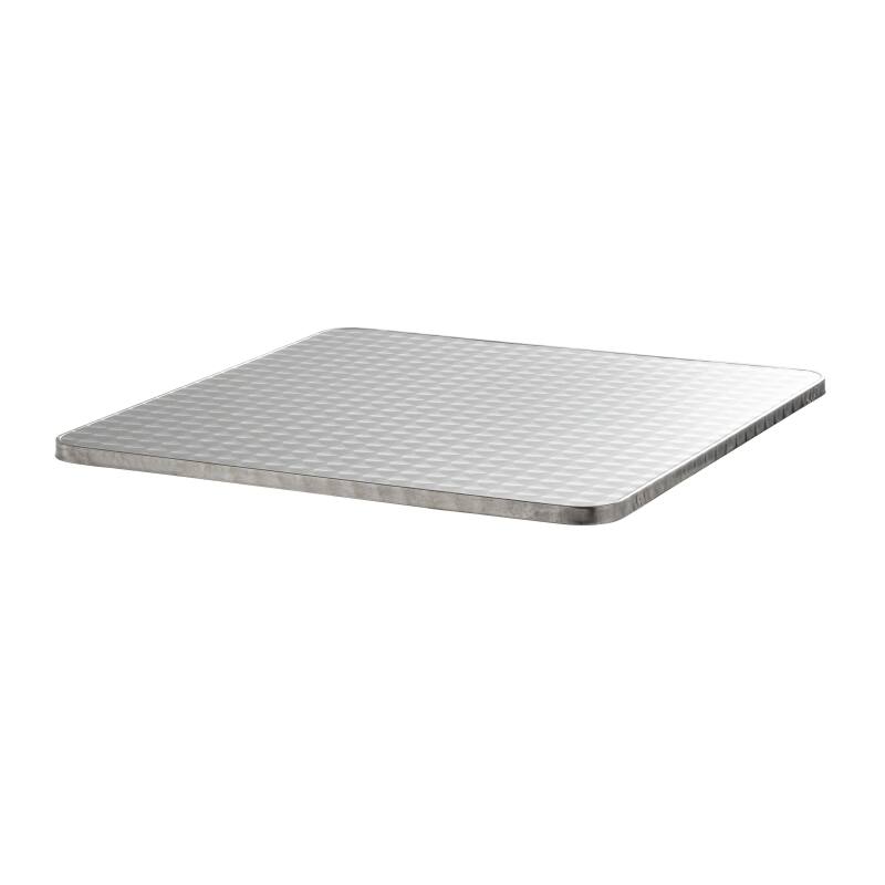 Plateau de table carré en aggloméré et inox 70 x 70 cm