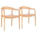 Lot de 2 chaises en bois d'orme naturel avec accoudoirs