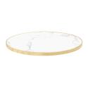 Plateau de table rond en mélaminé et cerclage en aluminium ⌀60 cm