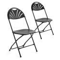 Lot de 2 chaises pliantes ajourées noires