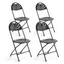 Lot de 4 chaises pliantes ajourées noires