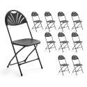 Lot de 10 chaises pliantes ajourées noires