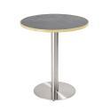 Table à manger ronde Ø 60 cm en contreplaqué avec revêtement stratifié et bords en aluminium